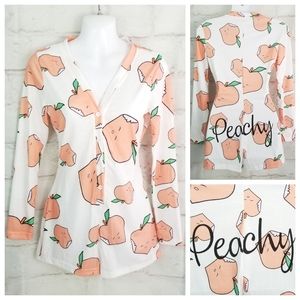M Peachy One Piece Shorts Romper Pajamas Long Slvs
